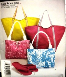 4629 LARGE HANDLED SHAPED TOTE BAGS, SLIPPERS S-L PATTERN